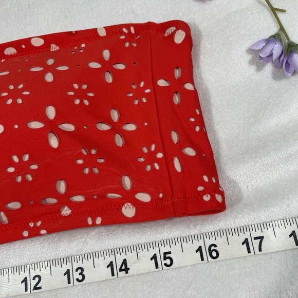 NEW $64 J.CREW Straight Bandeau‎ Bikini Top In Fiery Sunset Blush [SZ XL ] - Picture 7 of 12